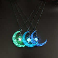 Hollow Luminous Moon Bead Necklace