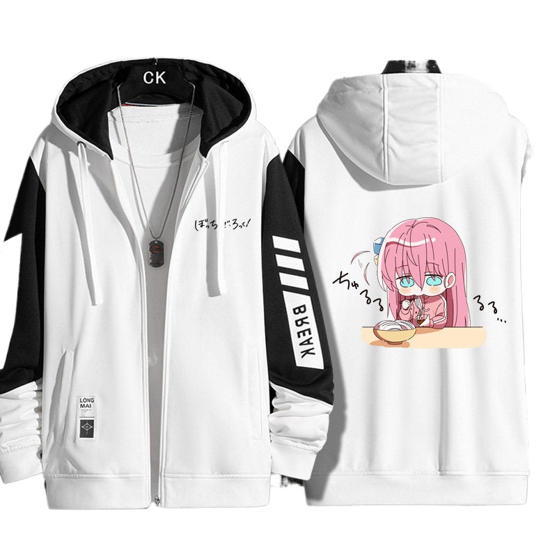 Hitori Gotoh Graphic Zip-up Hooded Coat