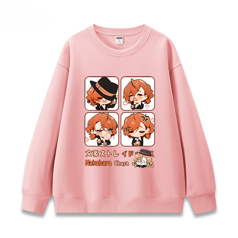 Unisex Anime Crew Neck Cotton Sweatshirt