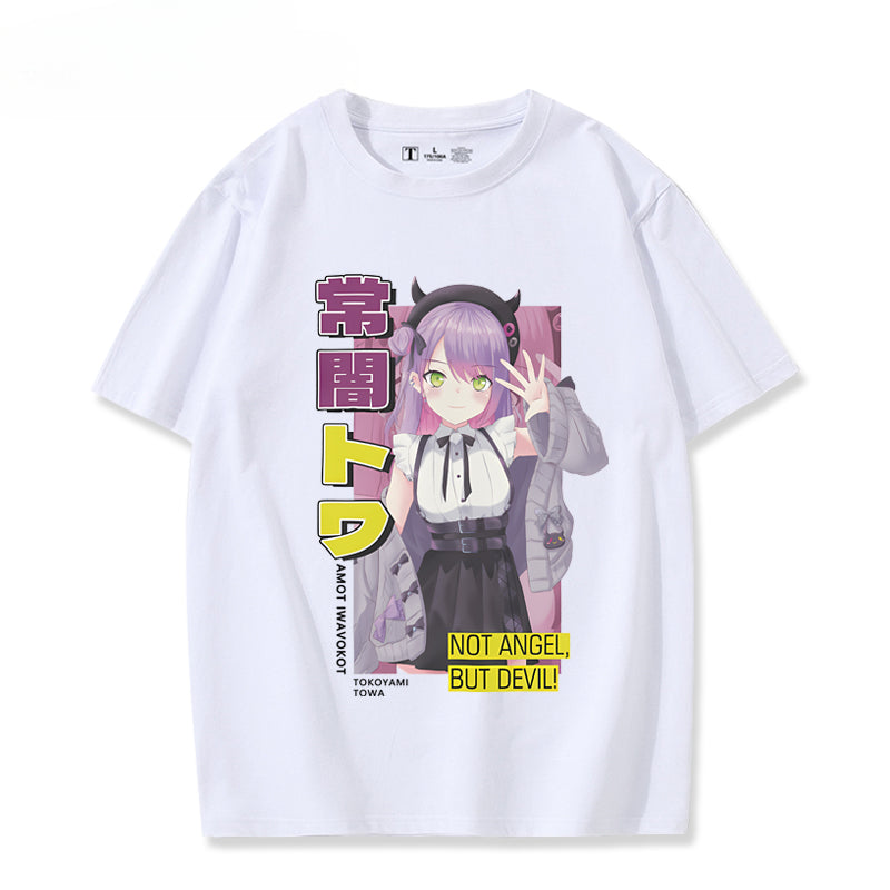 Girls' Vtuber Anime Cos Short-sleeved T-shirt