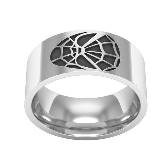 Cool Spider Logo Silver Ring