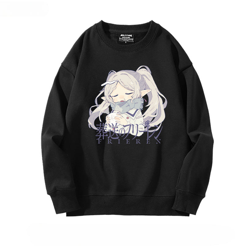 Women's Anime Print Crew Neck Sweatshirt