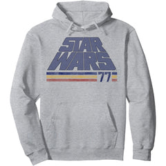 Classic Retro Slanted Logo Striped '77 Pullover Hoodie