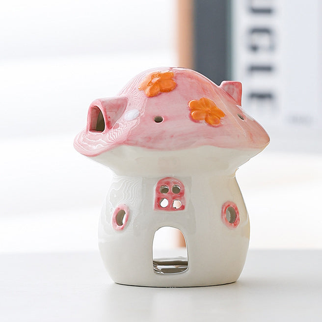 Cartoon Mushroom Candle Holder Ornament
