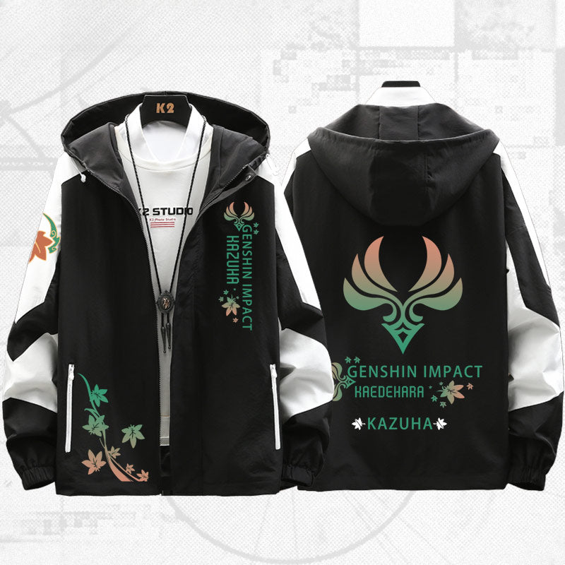 Unisex Game Pattern Thin Hooded Jacket