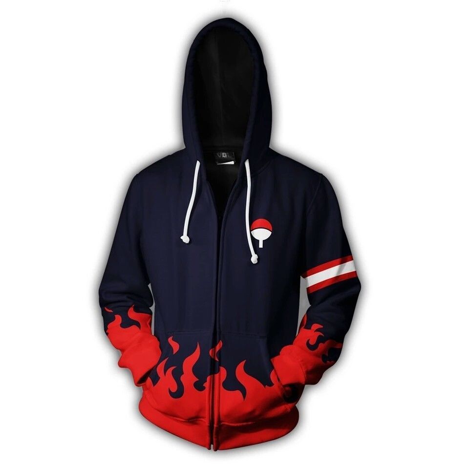 Unisex Trendy Hokage 3D Printed Zipper Cosplay Hoodie