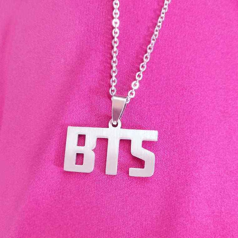 Kpop Letter Stainless Steel Pendant Necklace