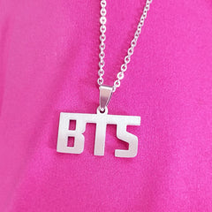 Kpop Letter Stainless Steel Pendant Necklace