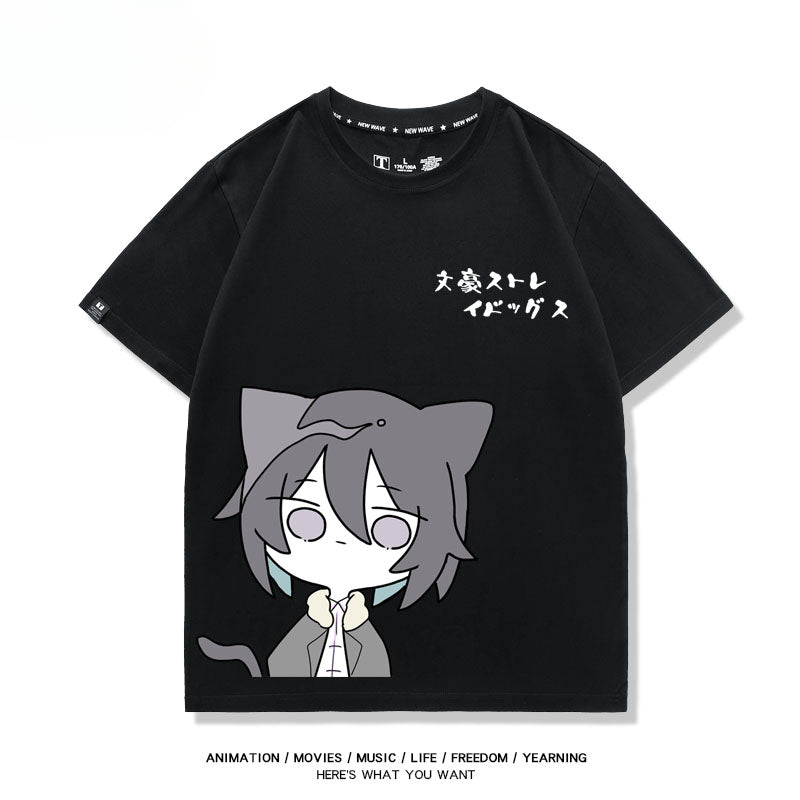 Unisex Anime Graphic Cotton Loose T-Shirt