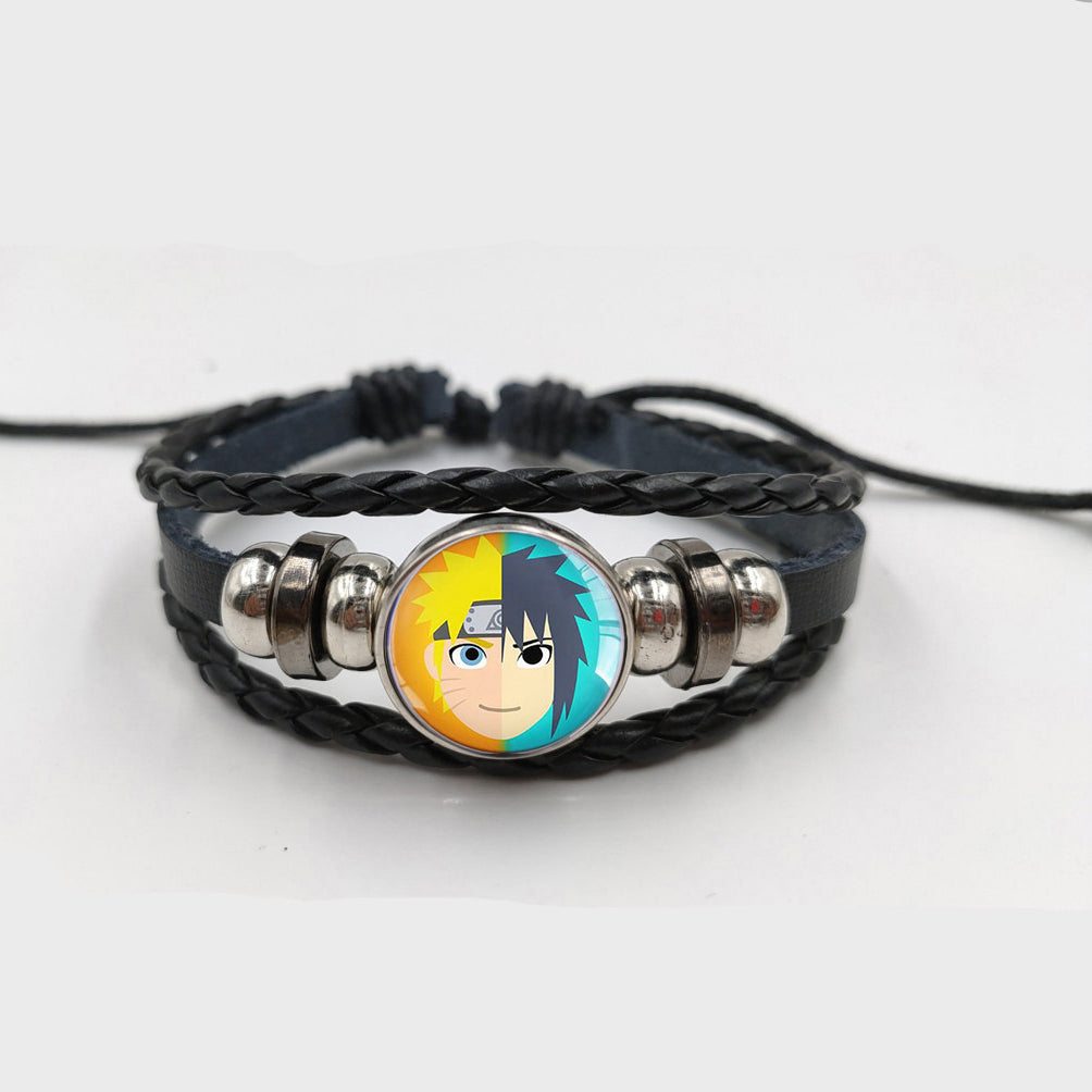 Chic Anime Gem Cowhide Woven Bracelet