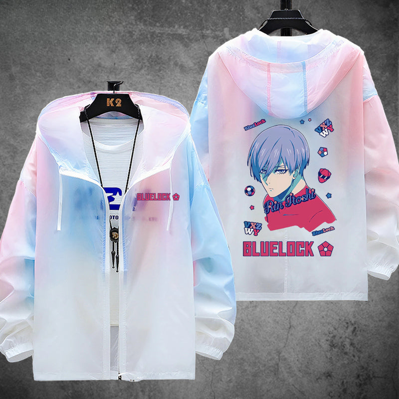 Unisex Anime Print Zipper Sunscreen Thin Jacket