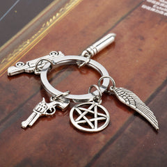 Pentagram Wing Keychain Pendant
