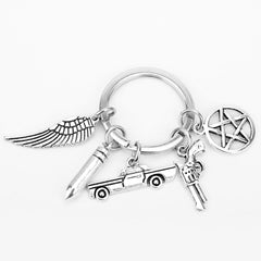 Pentagram Wing Keychain Pendant