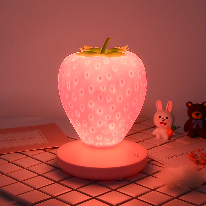 Cute Silicone Strawberry Night Light