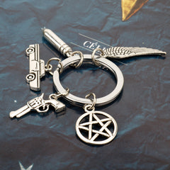 Pentagram Wing Keychain Pendant