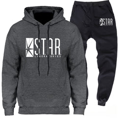 Casual Sports Star Laboratories Letter Print Hoodie and Pants Co-ords