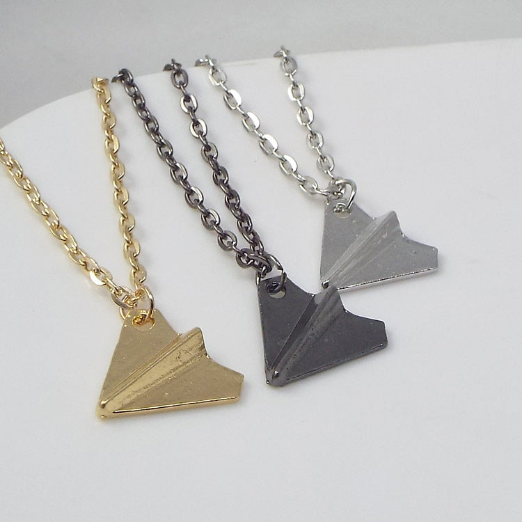 Creative 1D Paper Plane Retro Necklace