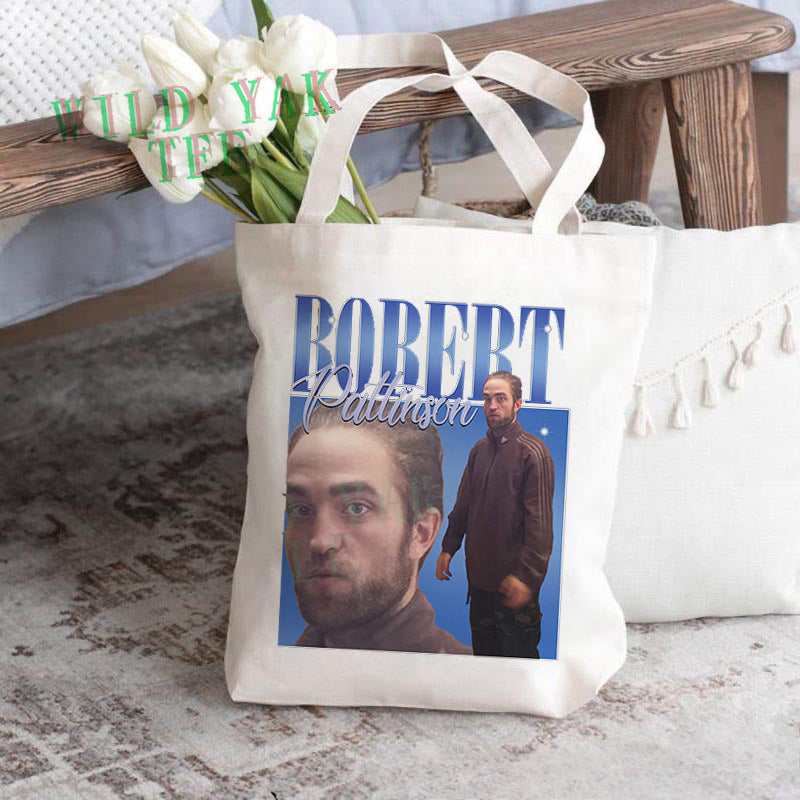Robert Pattinson Printed Canvas Tote Bag