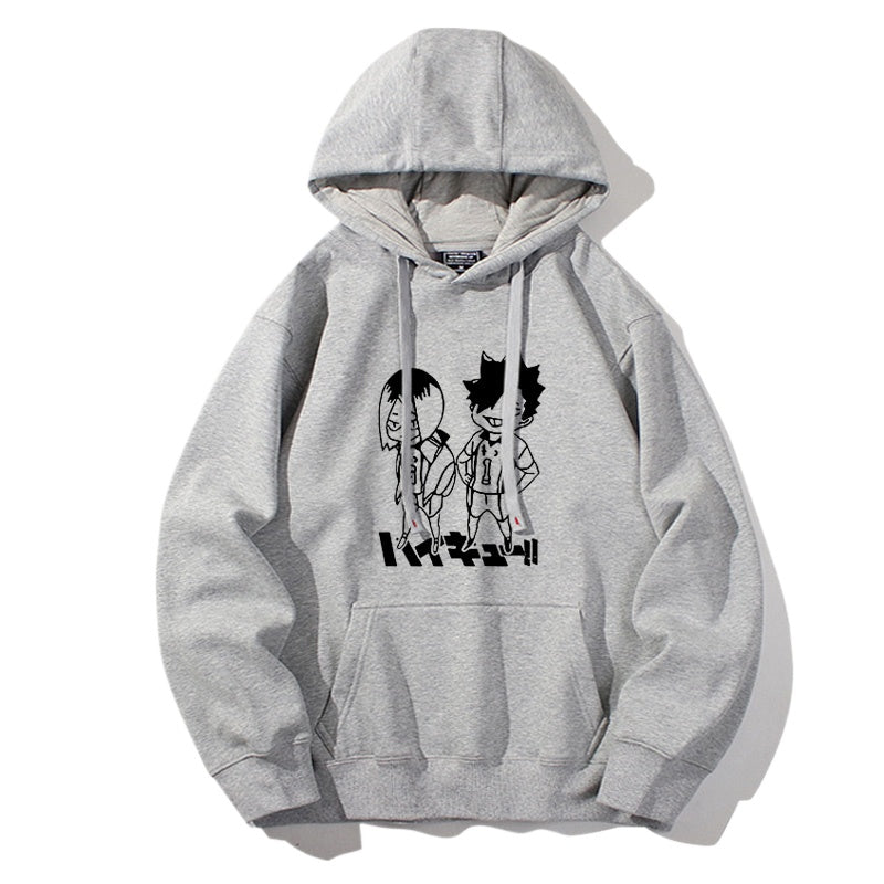 Casual Anime Graphic Print Pullover Hoodie