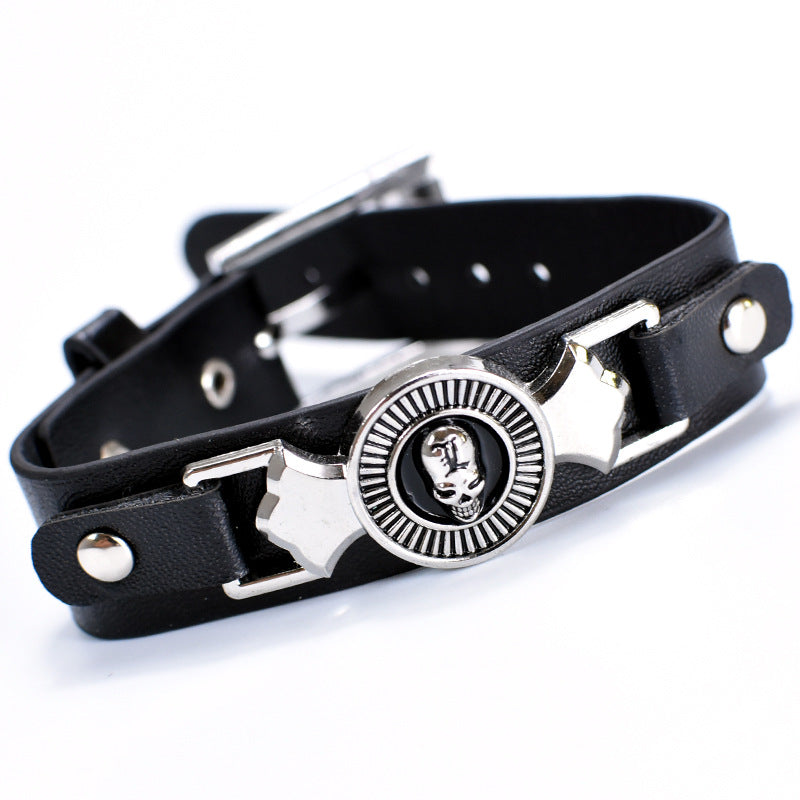 Punk Style Anime Logo Leather Bracelet