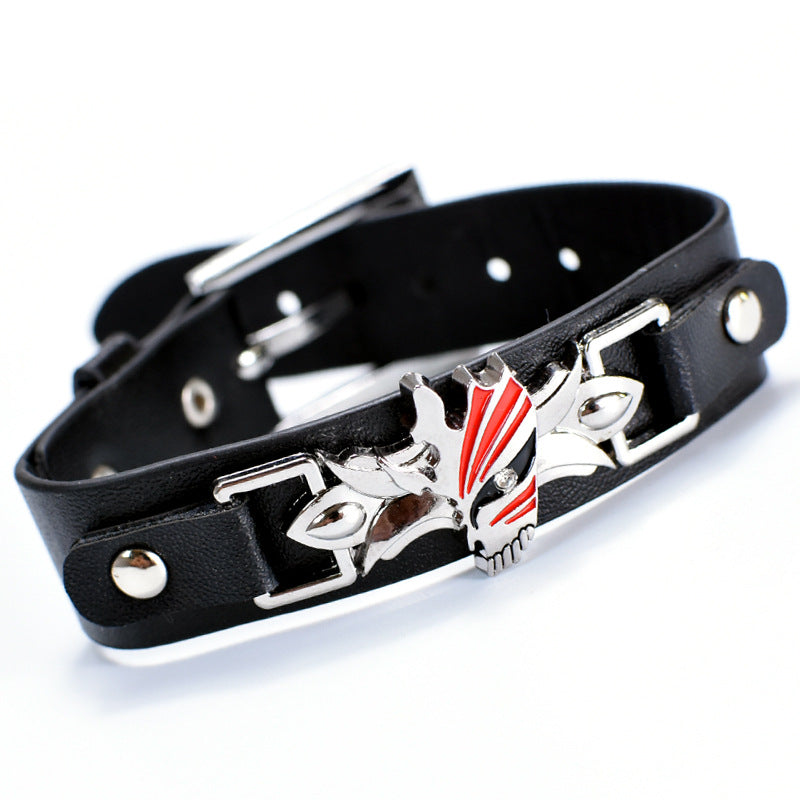 Punk Style Anime Logo Leather Bracelet