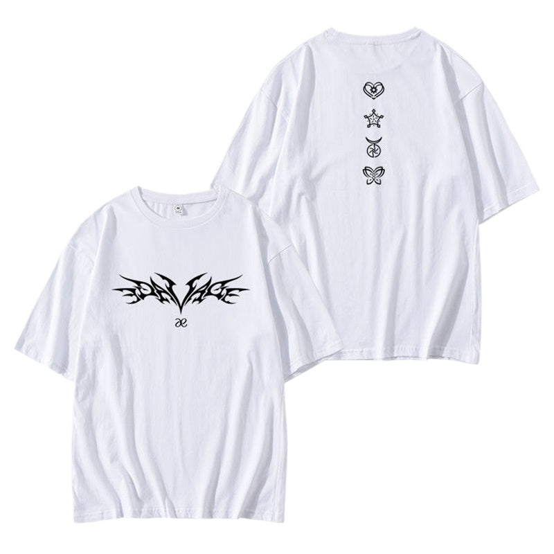 KPOP Album Savage Loose Shoulder Cotton T-Shirt