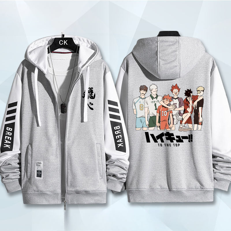 Unisex Anime Long-sleeved Zipper Coat