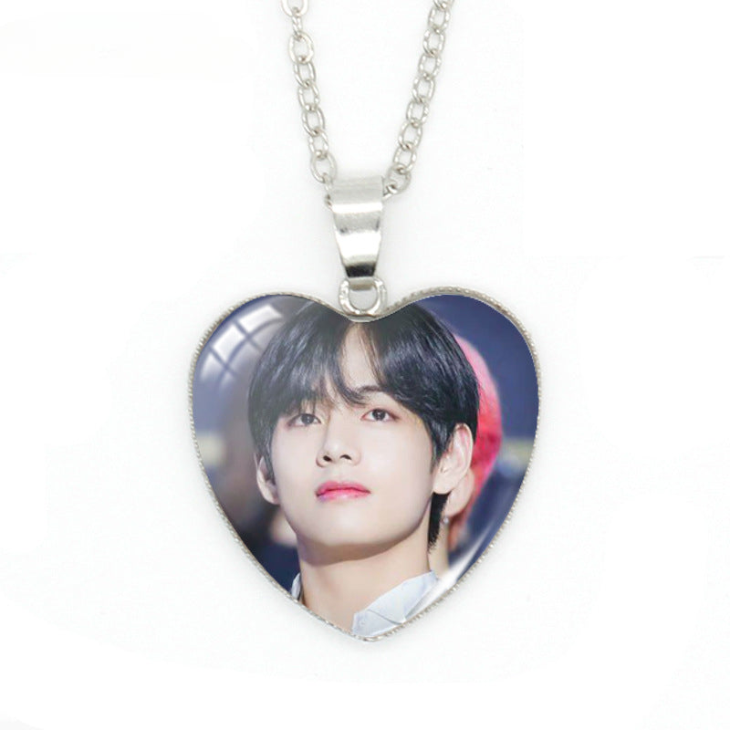 Chic Kpop Heart-shaped Gem Necklace