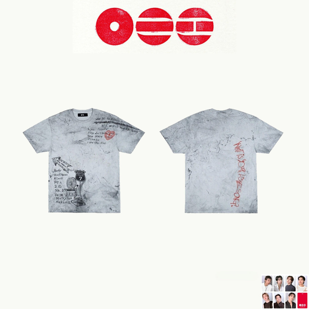 Jin Vintage Graffiti Short-sleeved T-shirt Top