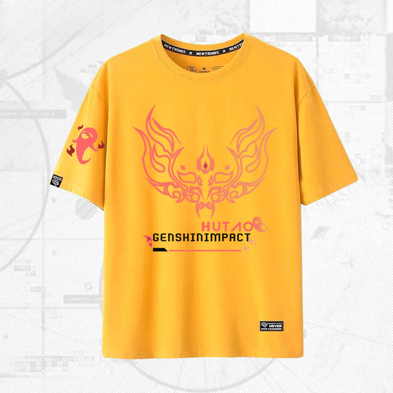 Unisex Game Hutao Casual Short-sleeved T-shirt