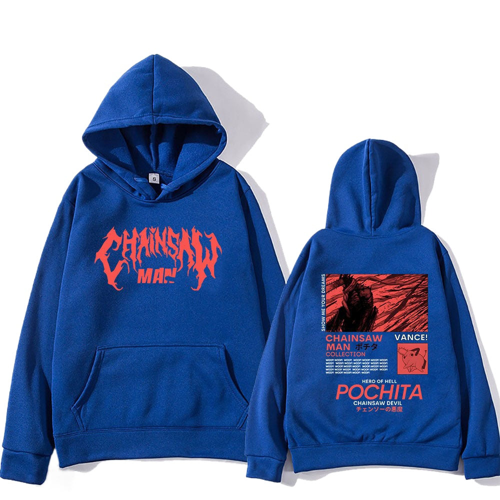 Pochita Anime Printed Pullover Hoodie