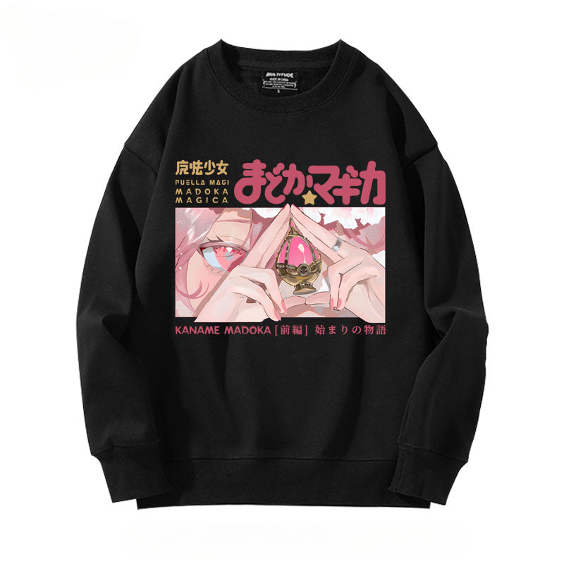 Girls' Anime Printed Crew Neck Sweatshirt