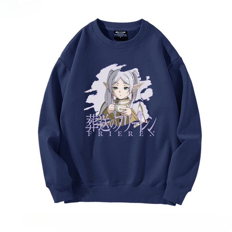 Women's Anime Print Crew Neck Sweatshirt