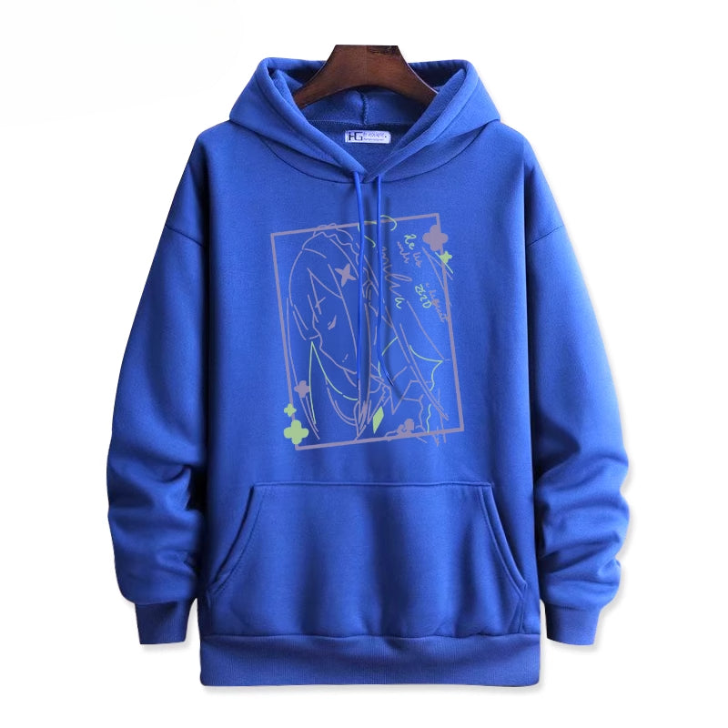 Casual Anime Graphic Print Pullover Hoodie