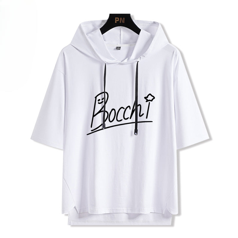 Casual Anime Hooded Short Sleeve T-Shirt