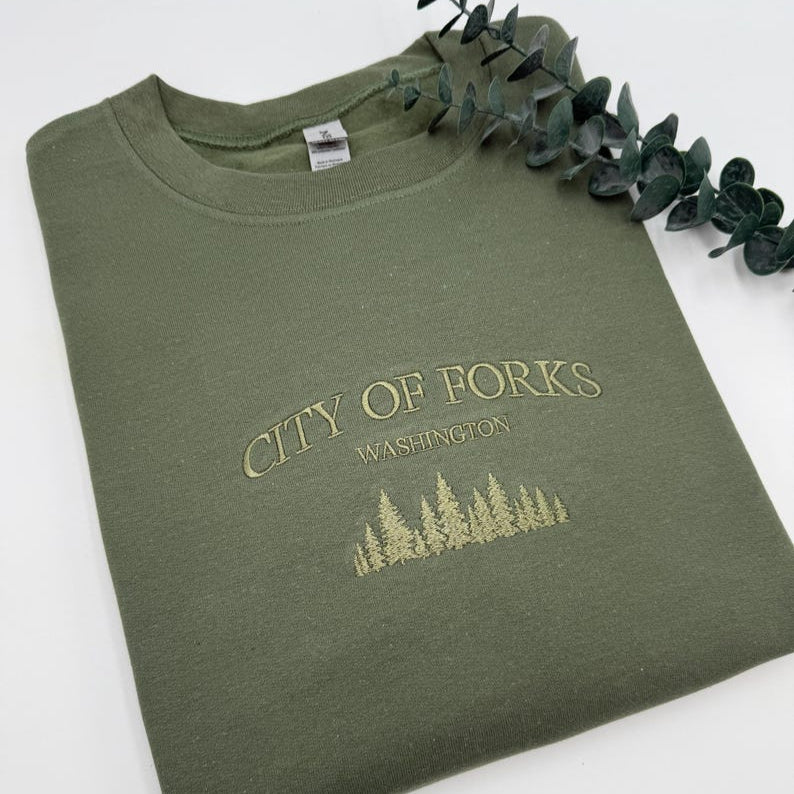 City of Forks Embroidered Sweatshirt