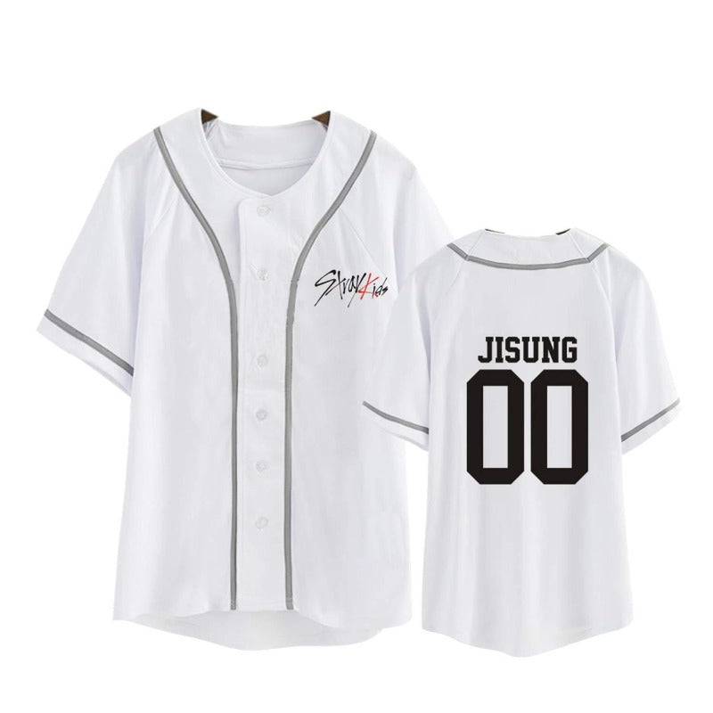 Kpop Logo Loose Baseball Jersey T-shirt