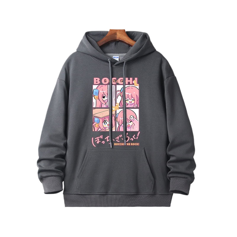 Bocchi Anime Graphic Pullover Hoodie
