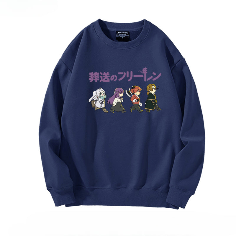 Women's Anime Print Crew Neck Sweatshirt