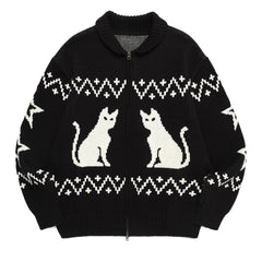 Women's Kitten Sweater Zipper Cardigan