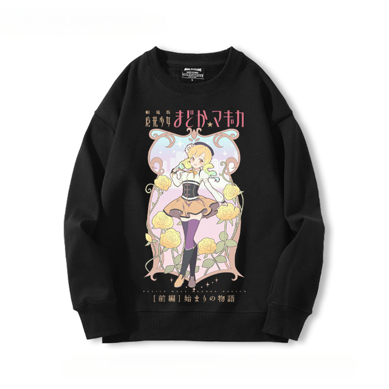 Cute Girls' Anime Crew Neck Sweatshirt