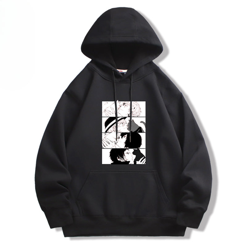 Trendy Anime Dazai Graphic Pullover Hoodie