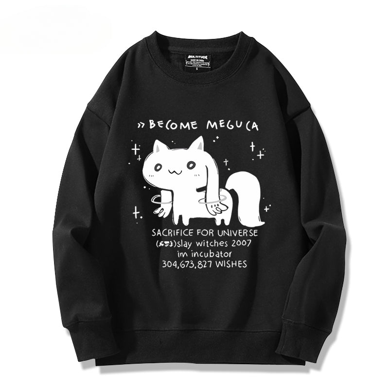 Trendy Girls Anime Crew Neck Sweatshirt
