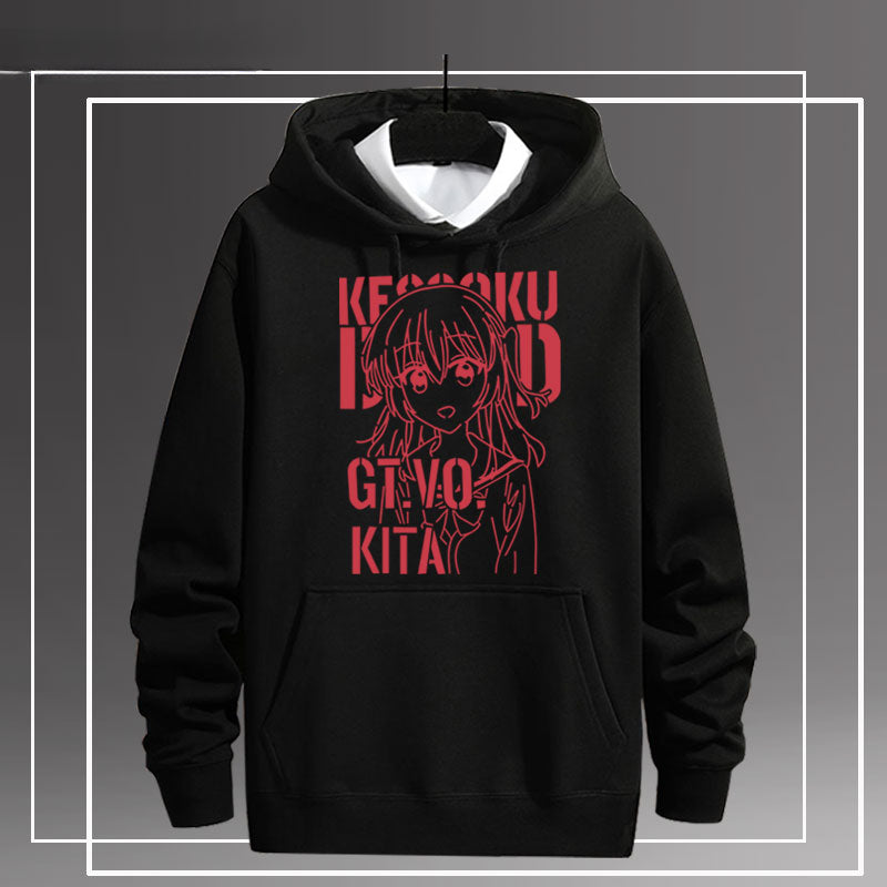 Unisex Anime Graffiti Print Loose Hoodie