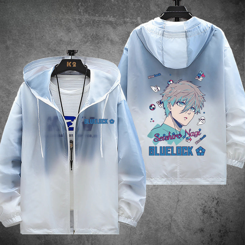Unisex Anime Print Zipper Sunscreen Thin Jacket