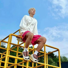 HOSHI Same Style Pink Sports Shorts