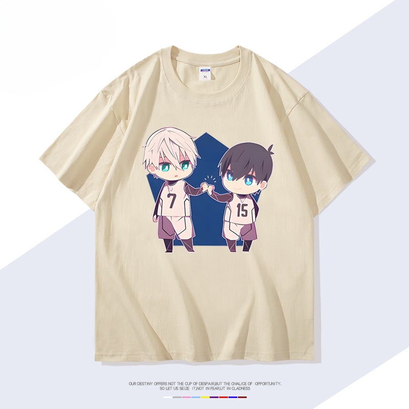 Casual Anime Logo Print Short-sleeved T-shirt