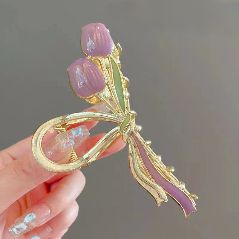 Flower Hairpins Grab Clips