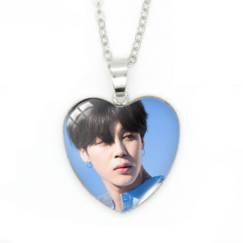 Chic Kpop Heart-shaped Gem Necklace