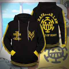 Trendy Men's Trafalgar Law Digital Print Cosplay Hoodie